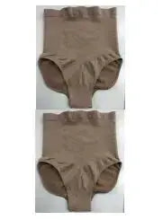 High-waisted seamless shapewear briefs by Plush Fashion Hub with tummy control, raised buttocks, and smooth underpants for women.