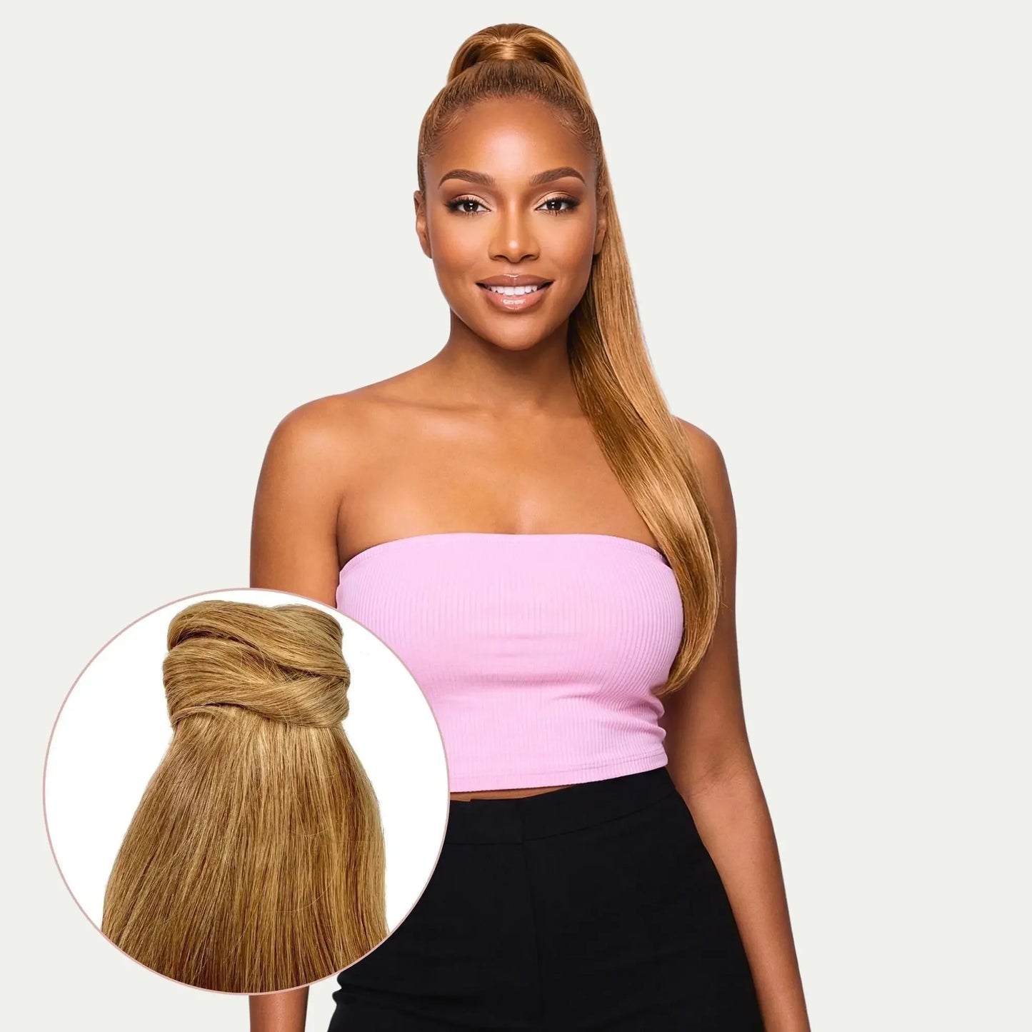 Honey Blonde 100% Human Hair Ponytail Extension - Plush Fashion Hub