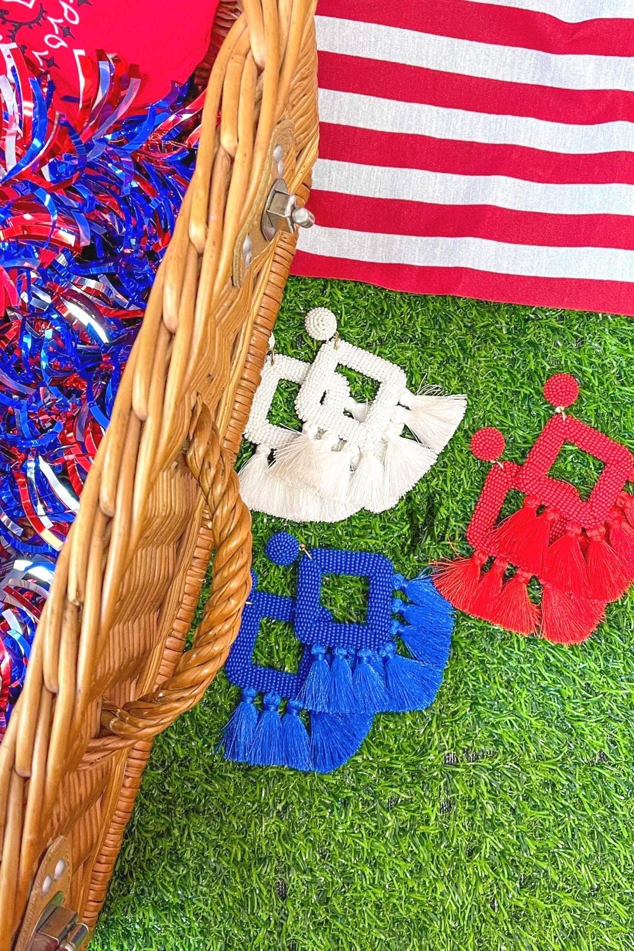 Hot Pink Ellie Fringe Drop Earrings - Plush Fashion Hub