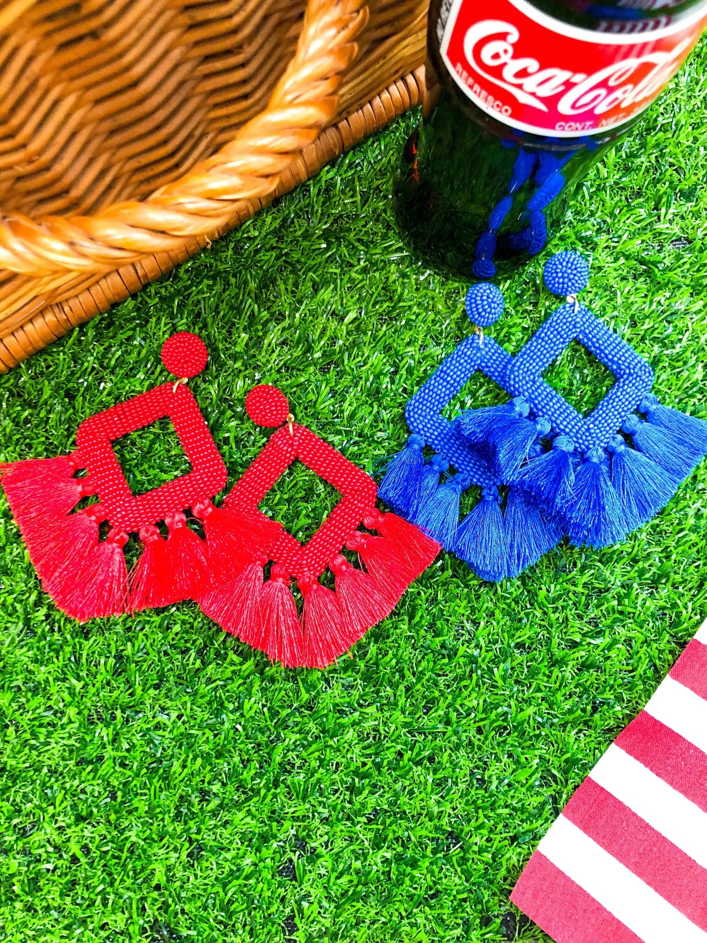 Hot Pink Ellie Fringe Drop Earrings - Plush Fashion Hub