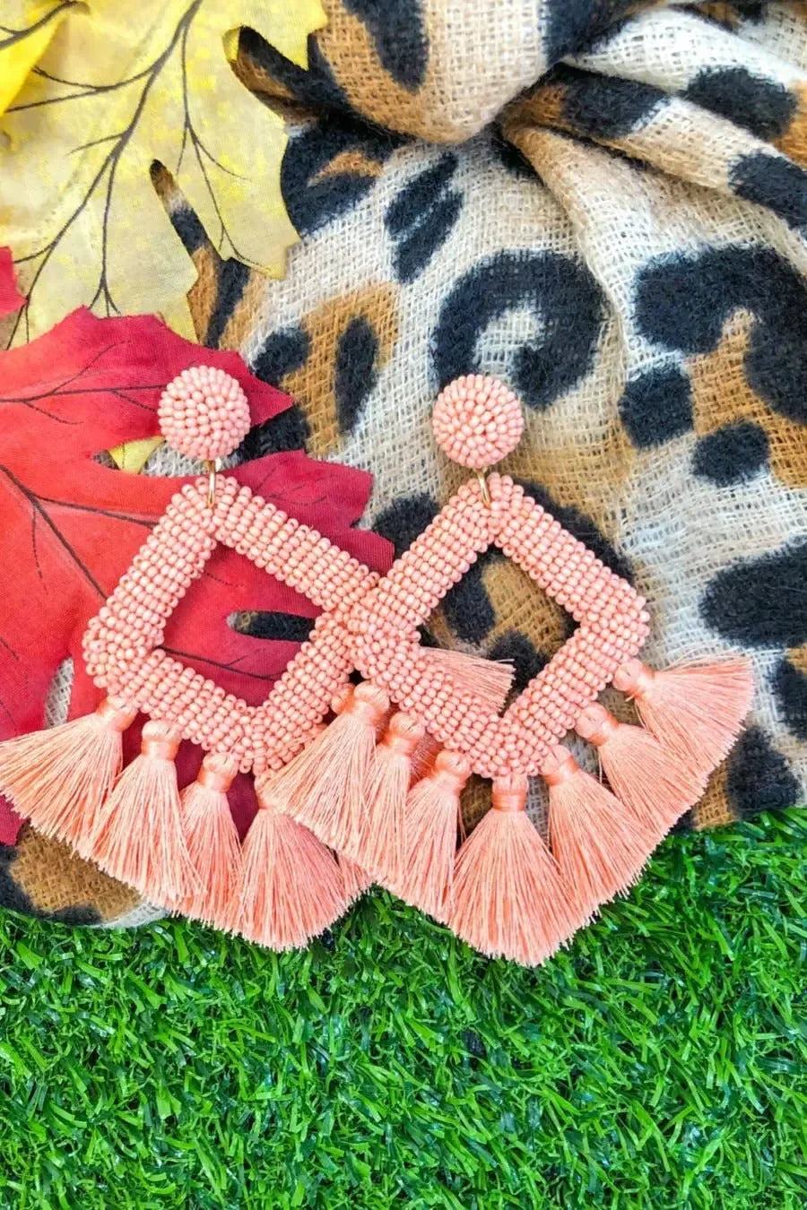 Hot Pink Ellie Fringe Drop Earrings - Plush Fashion Hub