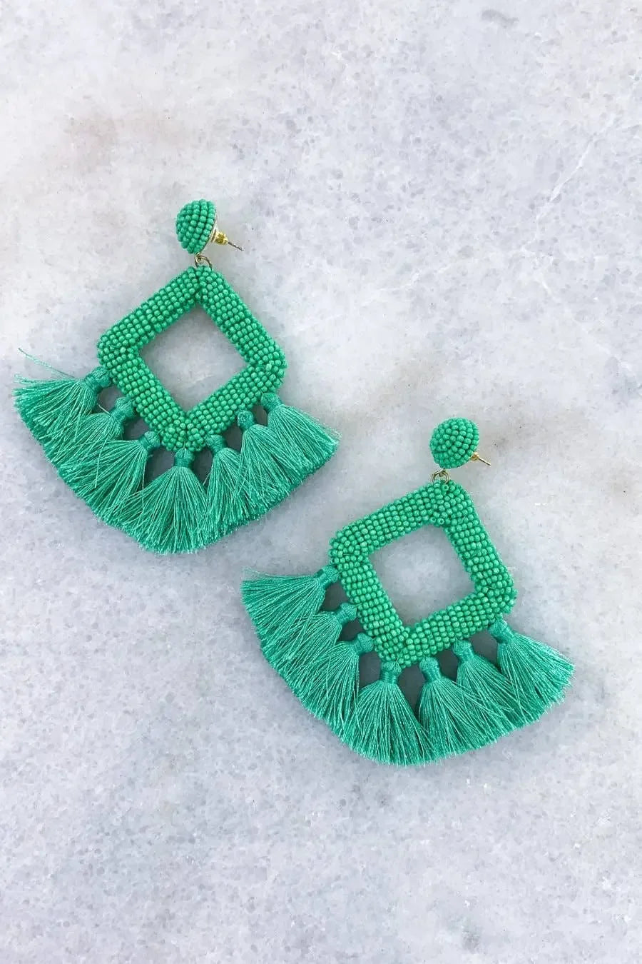 Hot Pink Ellie Fringe Drop Earrings - Plush Fashion Hub