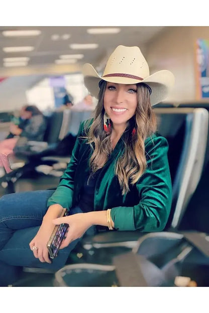 Hunter Green Velvet Blazer Pretty Little Patriot