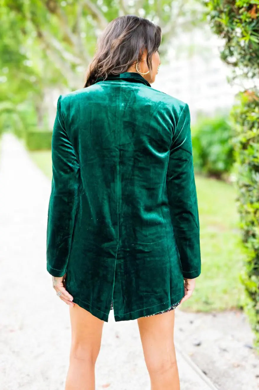 Hunter Green Velvet Blazer Pretty Little Patriot