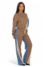 Two-tone long sleeve pants set by The House of Stylez, featuring a stylish two-piece design with matching top and pants.