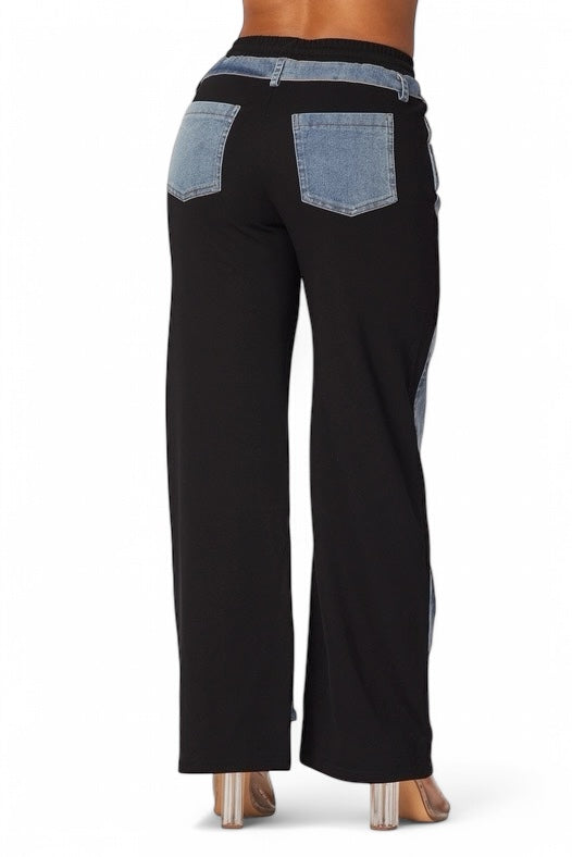Still Got It denim jogger sweatpants by The House of Stylez, featuring a relaxed fit and stylish denim fabric.