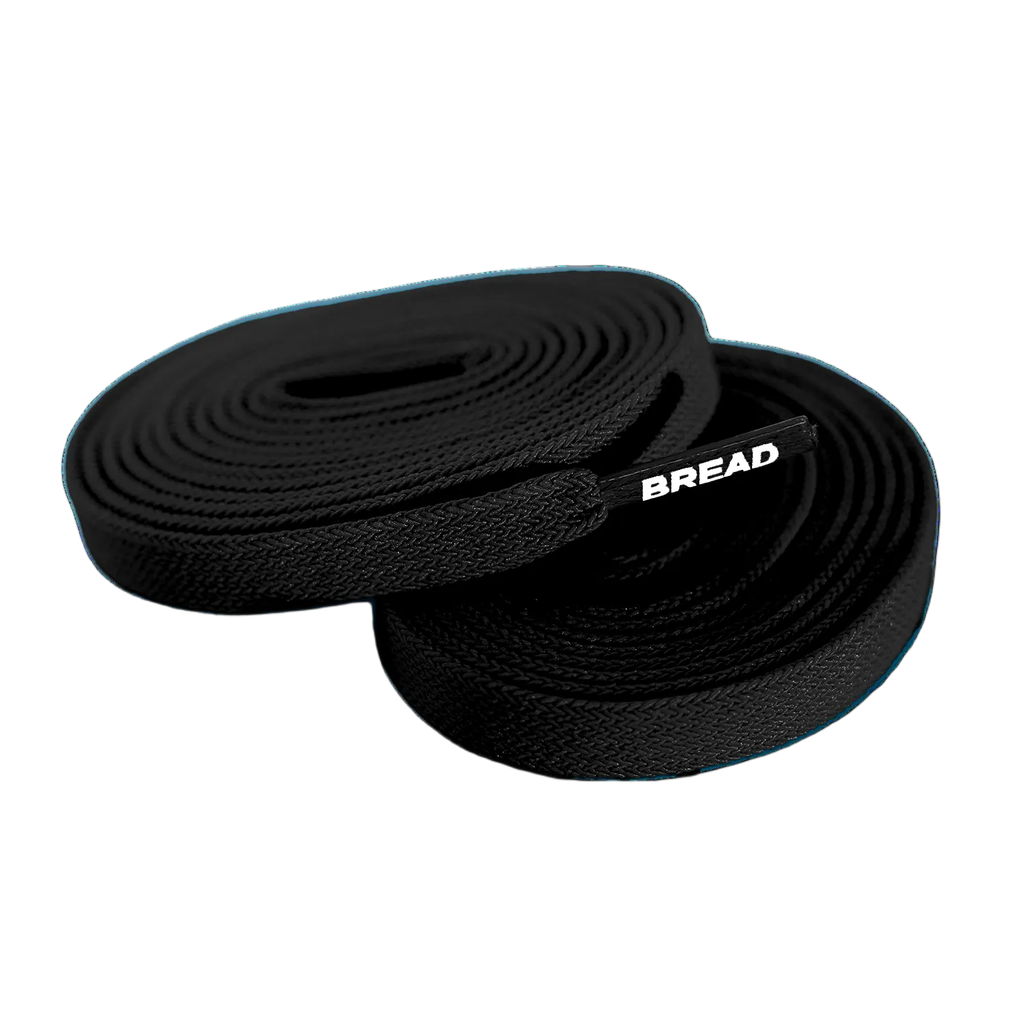 Black elastic shoelaces from Plush Fashion Hub's Shadow Black collection, shown with the laces threaded through shoe eyelets.