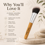 Timeless Organics Skin Care bamboo brush with natural wooden handle and soft bristles for gentle exfoliation and skincare.