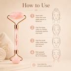 Timeless Organics Skin Care Rose Quartz facial roller device with smooth stone rolling surface for facial massage and skincare.