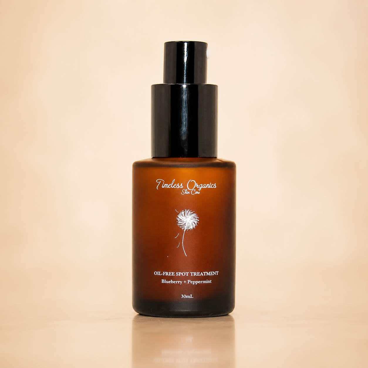 Oil-free serum spot treatment from Plush Fashion Hub, shown in a clear glass bottle with a dropper for targeted skincare.