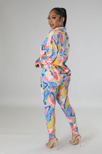 Fasheabe Misha Legging Set in peach, featuring a fitted top and matching leggings, casual activewear for comfortable style.