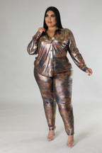 Plus size Amilia Love Pant Set by Fasheabe featuring a stylish matching top and pants in a comfortable, fashionable design.