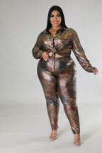 Plus size Amilia Love pant set by Fasheabe, featuring stylish matching top and pants in a comfortable fabric.