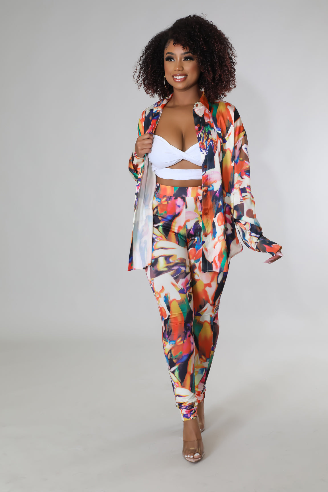 Fasheabe Breya Days Legging Sets featuring colorful patterned leggings and matching top for casual wear.