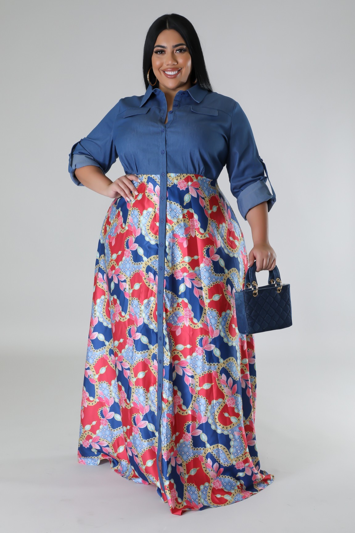 Fasheabe Jaccina plus size dress featuring a stylish design with a flowing silhouette and vibrant color.