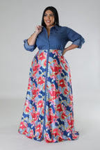 Plus size Jaccina dress by Fasheabe featuring a flowy design and vibrant print, perfect for casual or semi-formal occasions.
