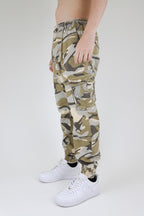 ARMOR JEANS AR1001 light camo cargo joggers pants with multiple pockets and relaxed fit, made for casual and outdoor wear.