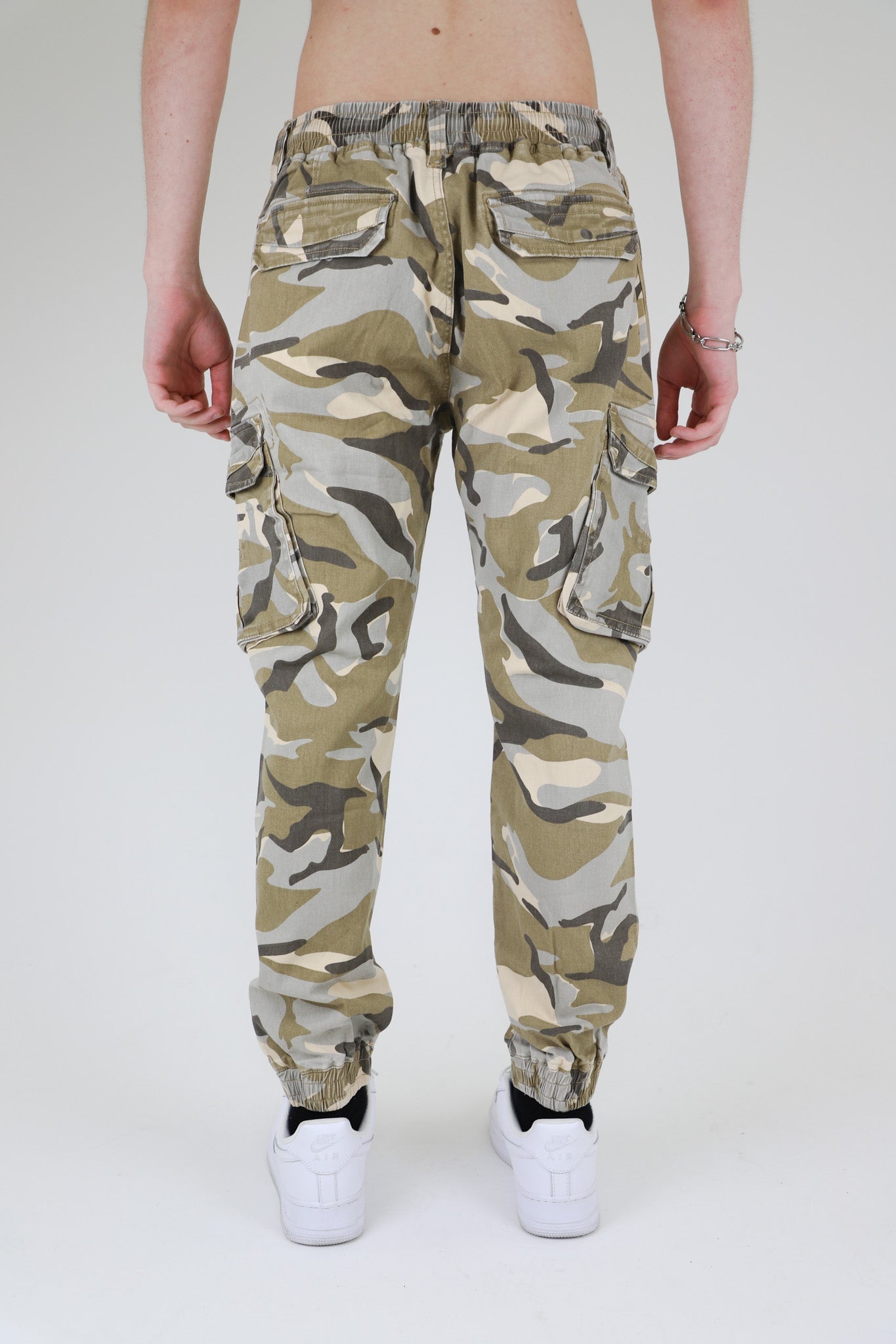 ARMOR JEANS AR1001 light camo cargo joggers pants with multiple pockets and relaxed fit, suitable for casual wear.