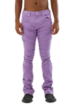 ARMOR JEANS AJS410 shredded stacked jeans, trendy casual pants with distressed details and layered fabric design.