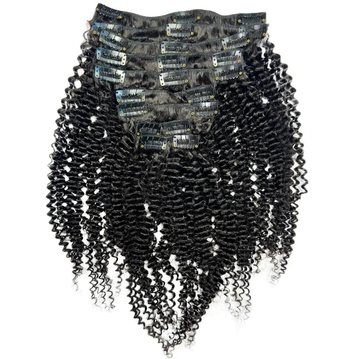 Jerry Curl Clip-In 100% Human Hair Extensions - Plush Fashion Hub