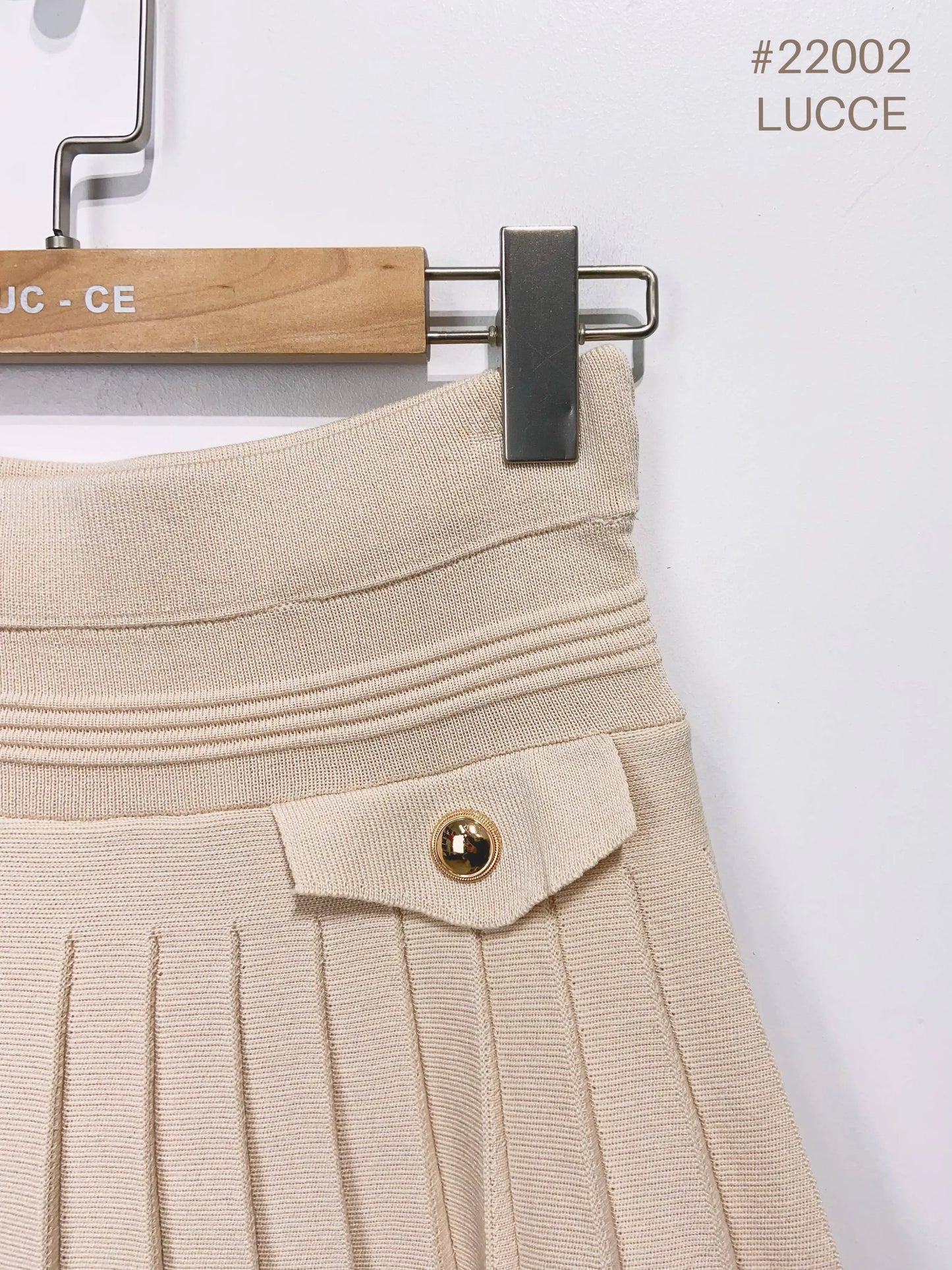 Khaki Pleated knit skirt -clearance Pretty Little Patriot