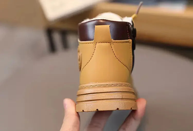 Kids Winter Ankle Boots - Non-Slip Lace Up Boots with Zipper | AURORE LUXURE - Plush Fashion Hub