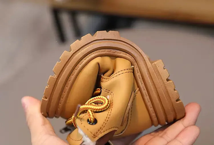 Kids Winter Ankle Boots - Non-Slip Lace Up Boots with Zipper | AURORE LUXURE - Plush Fashion Hub