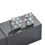 S925 silver flower stud earrings with detailed petal design, showcasing trendy and versatile jewelry style.