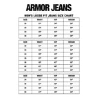 Blue ripped loose jeans from Armor Jeans, featuring distressed details and frayed edges on casual pants.