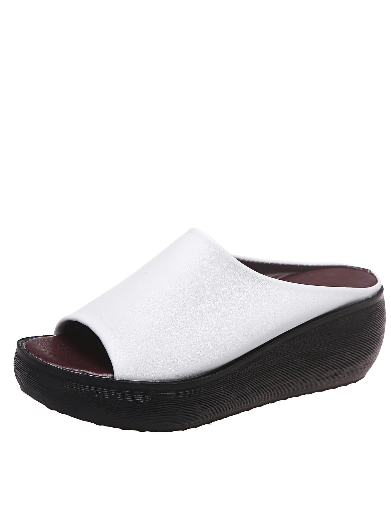 Fashion platform wedge heel sandals for women, stylish slip-on slippers with trendy design from Trendy Attic Store01.
