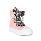 Lukka-1 sneakers by The House of Stylez in blush color, angled view showing stylish design and comfortable fit.