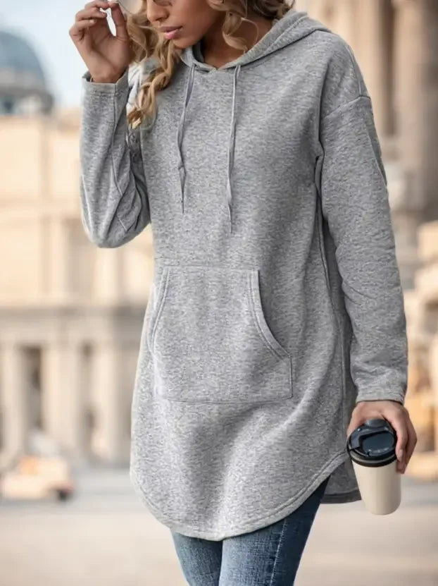 Ladies' Solid-color Long-sleeved Sweatshirt - Plush Fashion Hub