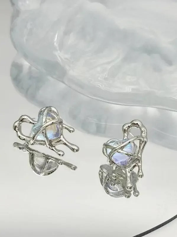 Lava Cutout Heart Stud Earrings - Plush Fashion Hub