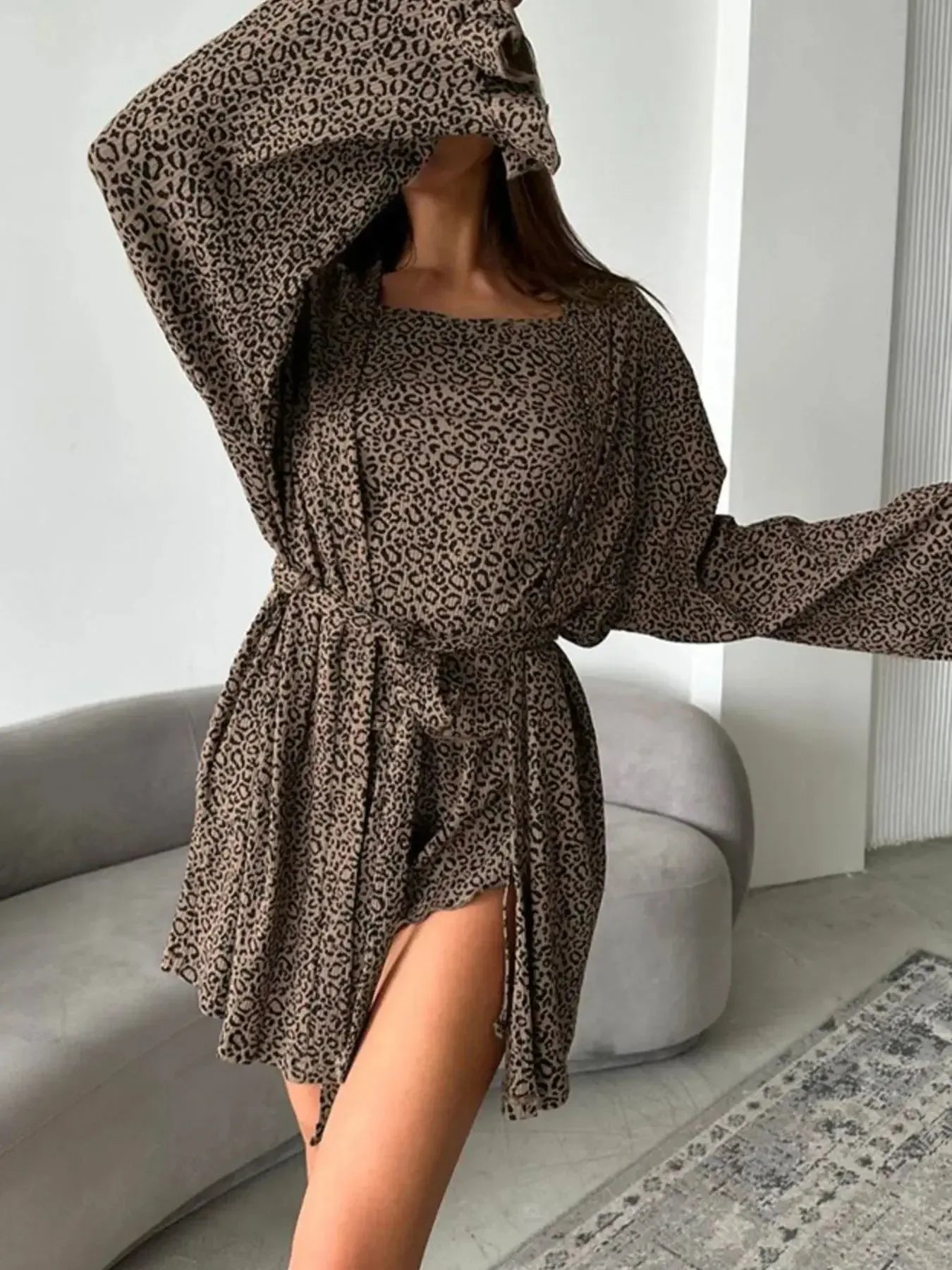 Leopard Cami Cardigan and Shorts 3-Piece Set - Plush Fashion Hub
