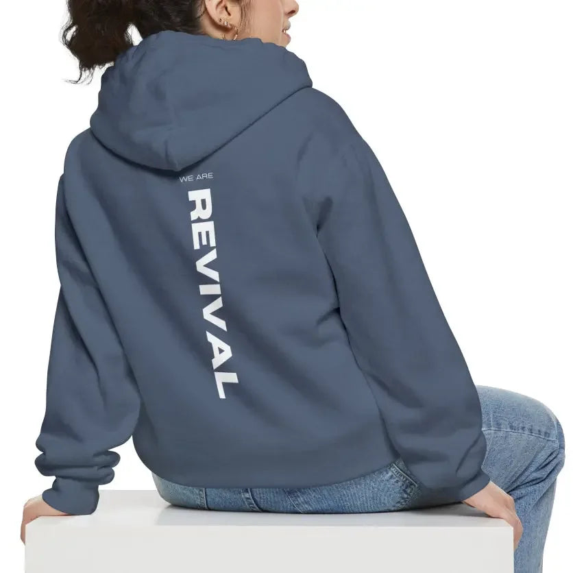 Letter Print Revival Hooded Sweatshirt - Plush Fashion Hub