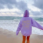 Women's letter print long sleeve sports hoodie sweater by Plush Fashion Hub, featuring a casual sporty design and comfortable fit.