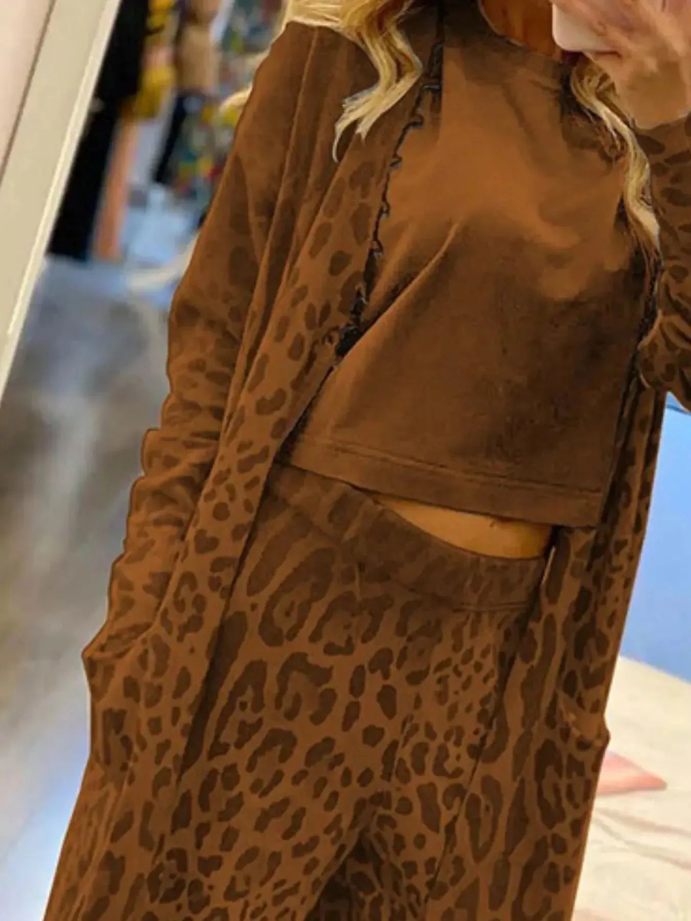 Long Sleeve Longline Outerwear and Pants Set - Plush Fashion Hub