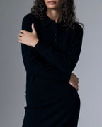 Retouched image of Artless Forever Tove Cashmere Polo shirt in soft, luxurious cashmere fabric, displayed on a neutral background.