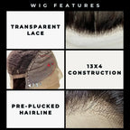 Loose Wave 13x4 Transparent Lace Front Human Hair Wig - Plush Fashion Hub