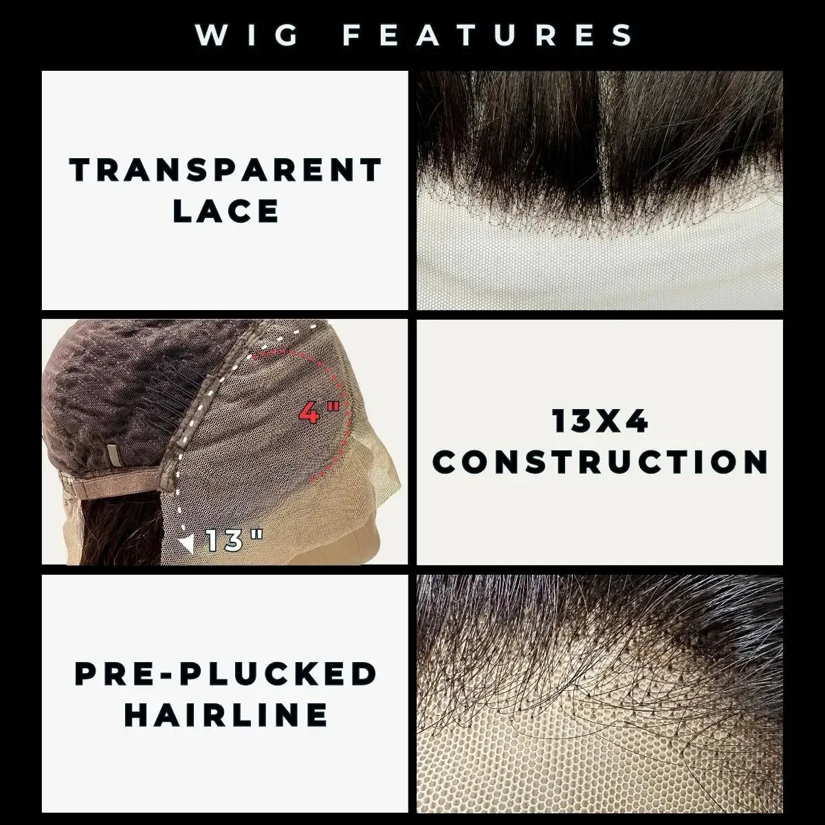 Loose Wave 13x4 Transparent Lace Front Human Hair Wig - Plush Fashion Hub