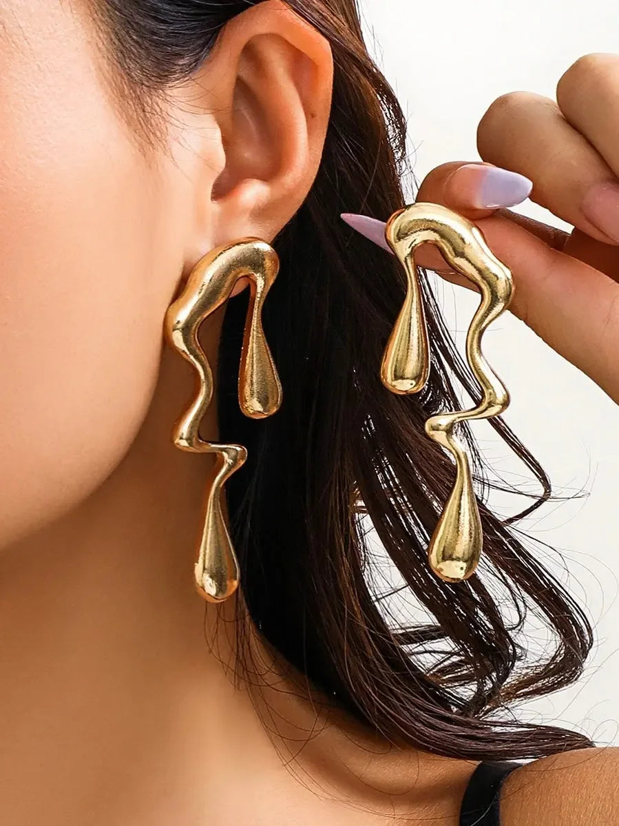 Lrregular Geometric Drop Earrings - Plush Fashion Hub