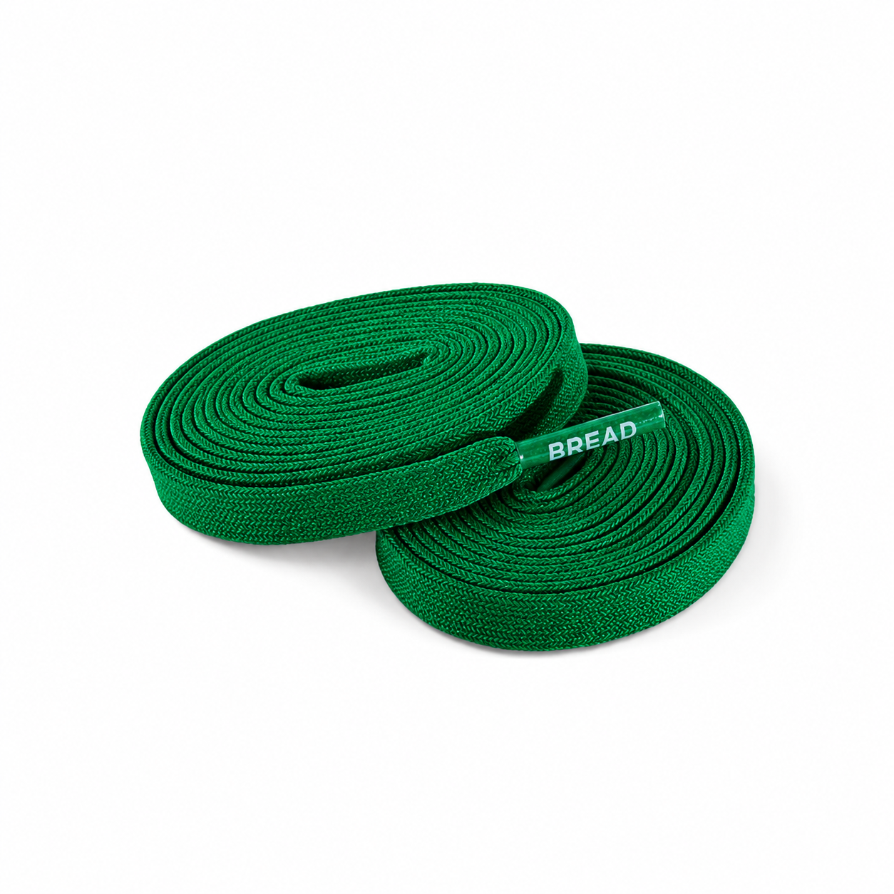 Lucky Green elastic shoelace by Plush Fashion Hub, shown in bright green color, flexible and suitable for casual footwear.
