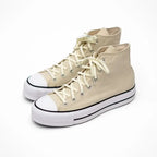 Elastic shoelace named Luxe Creme by Plush Fashion Hub, shown in a natural light with a smooth, creamy color and flexible texture.