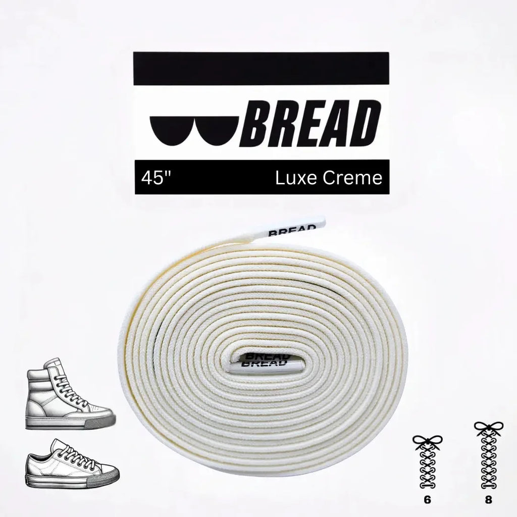 Elastic shoelaces in Luxe Creme color by Plush Fashion Hub, showing a close-up of the textured, soft laces on a shoe.