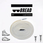 Elastic shoelaces in Luxe Creme color by Plush Fashion Hub, showing a close-up of the textured, soft laces on a shoe.
