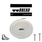 Elastic shoelaces in the Luxe Creme color by Plush Fashion Hub, shown in a close-up image.