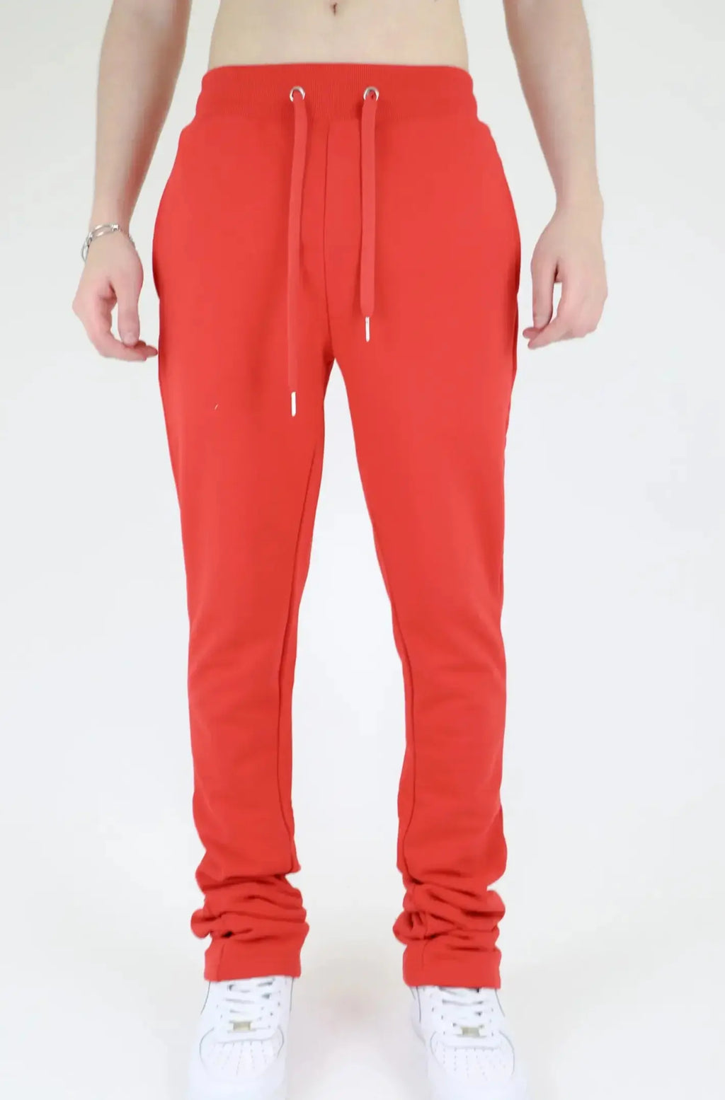 Multi-color stacked sweatpants from Plush Fashion Hub, casual pants with vibrant color blocks and comfortable fit.