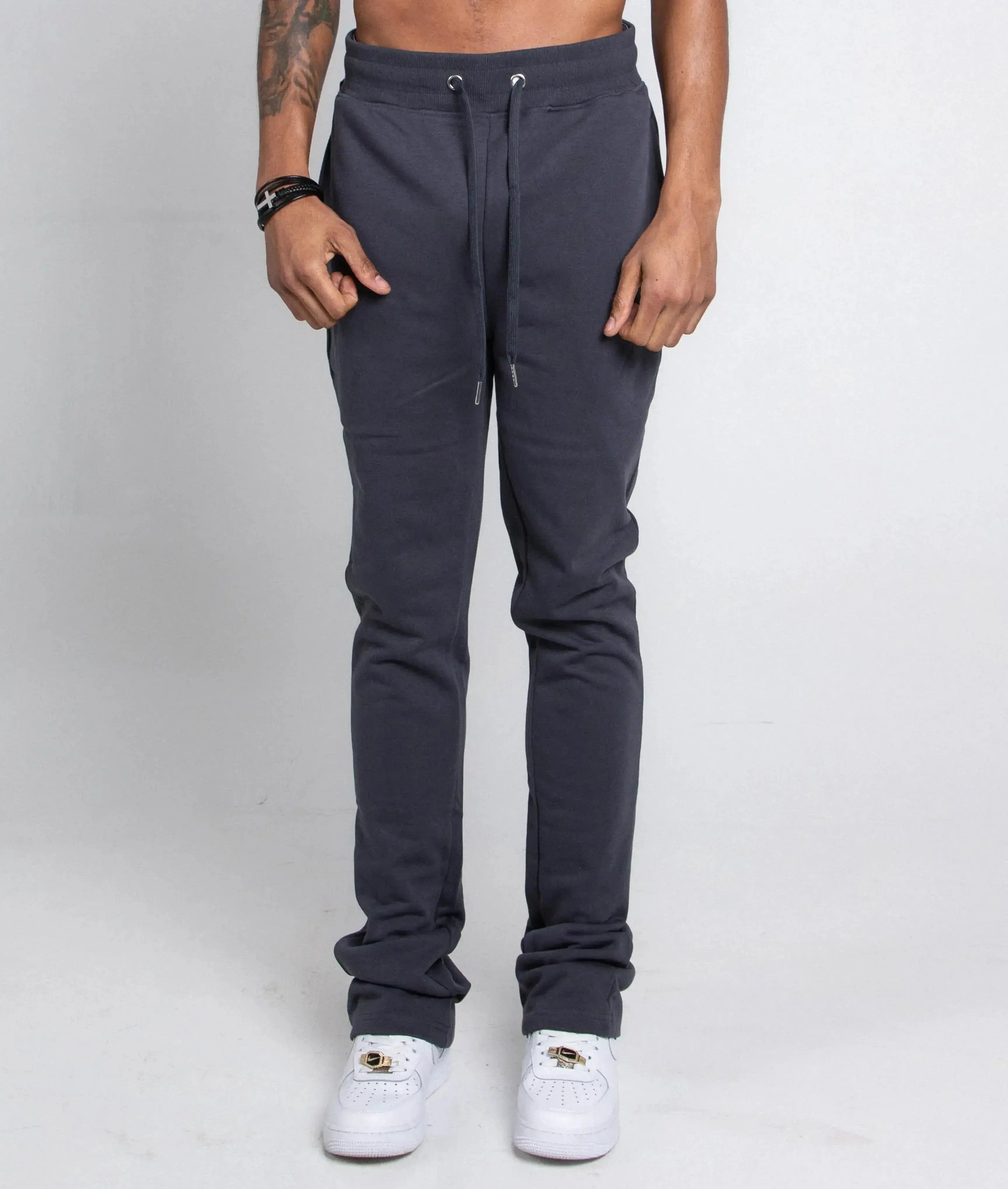 Multi-color stacked sweatpants from Plush Fashion Hub featuring a relaxed fit and vibrant color block design.