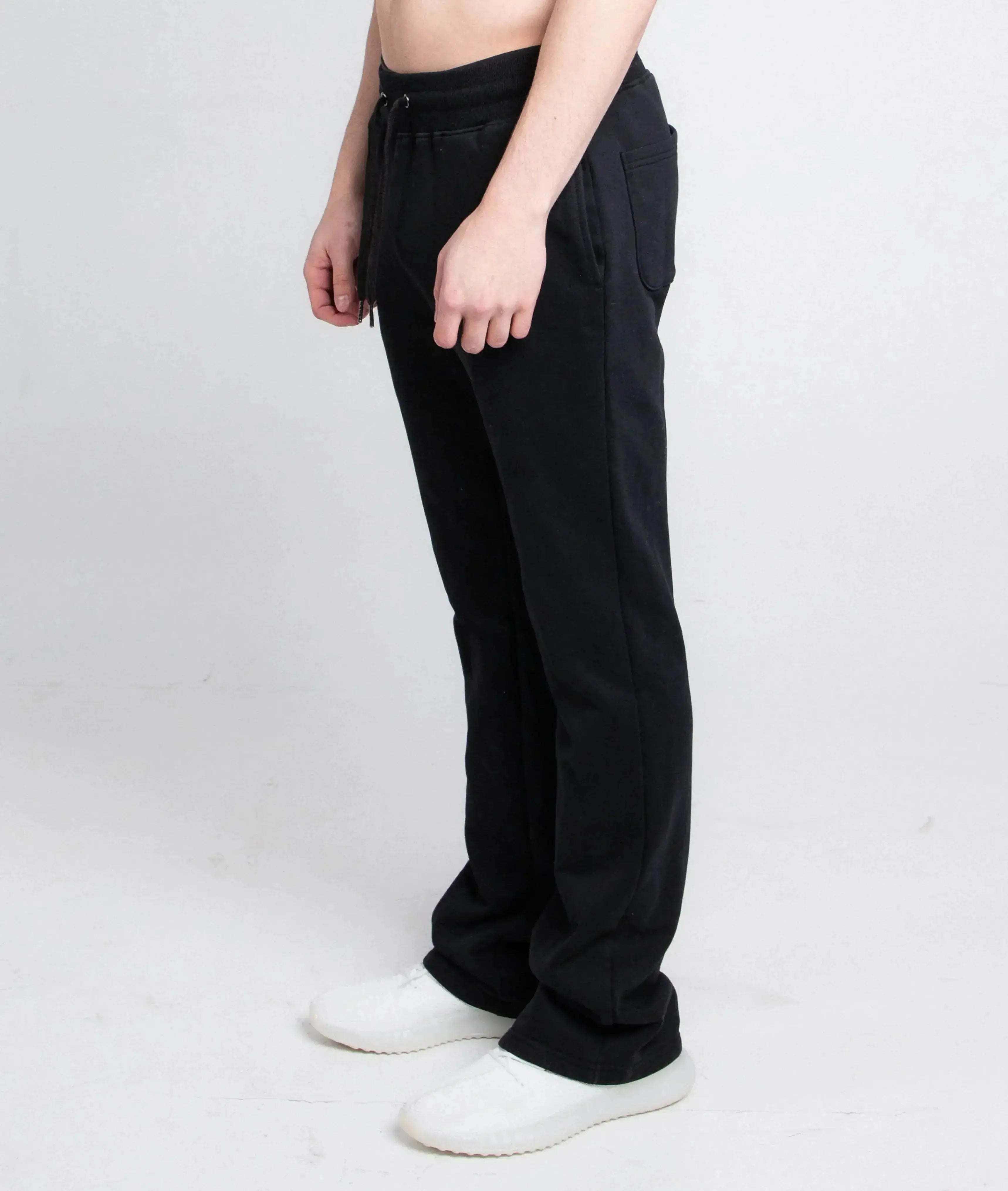 Multi-color stacked sweatpants by Plush Fashion Hub featuring a relaxed fit and vibrant color blocking design.