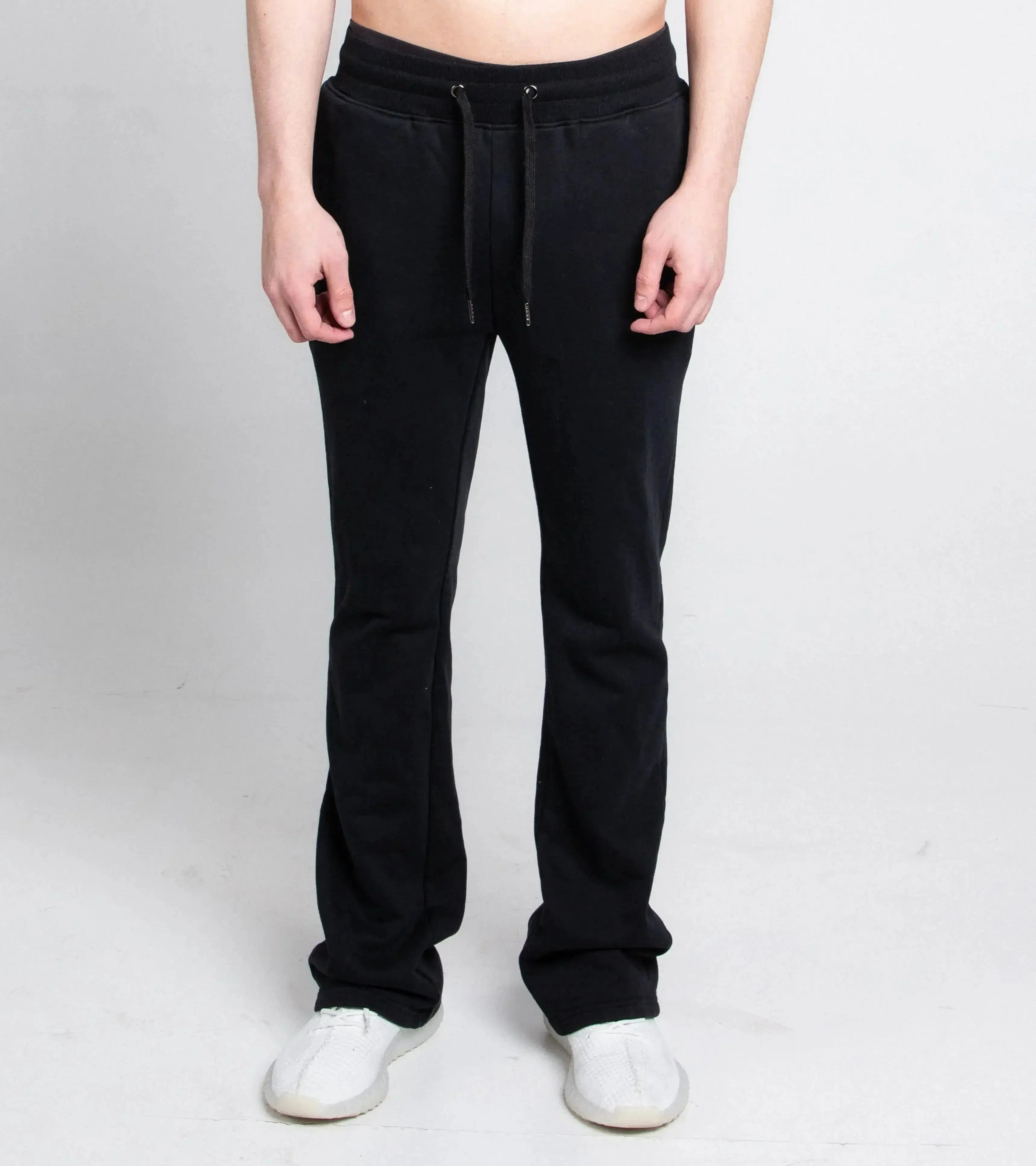 Multi-color stacked sweatpants by Plush Fashion Hub, casual pants with a vibrant, layered design and comfortable fit.
